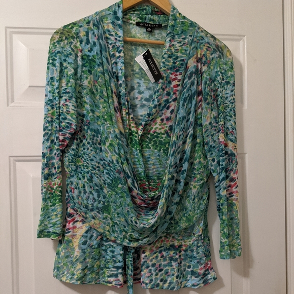 JULIETTE Tops - NWT Gorgeous Multi Colored Mesh Top M
